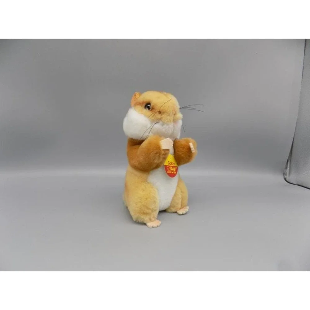 Steiff Goldy the Hamster Vintage w/ Tag Button & Ribbon W Germany PA 55 MASS 73
